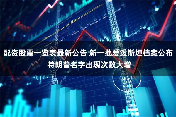 配资股票一览表最新公告 新一批爱泼斯坦档案公布 特朗普名字出现次数大增